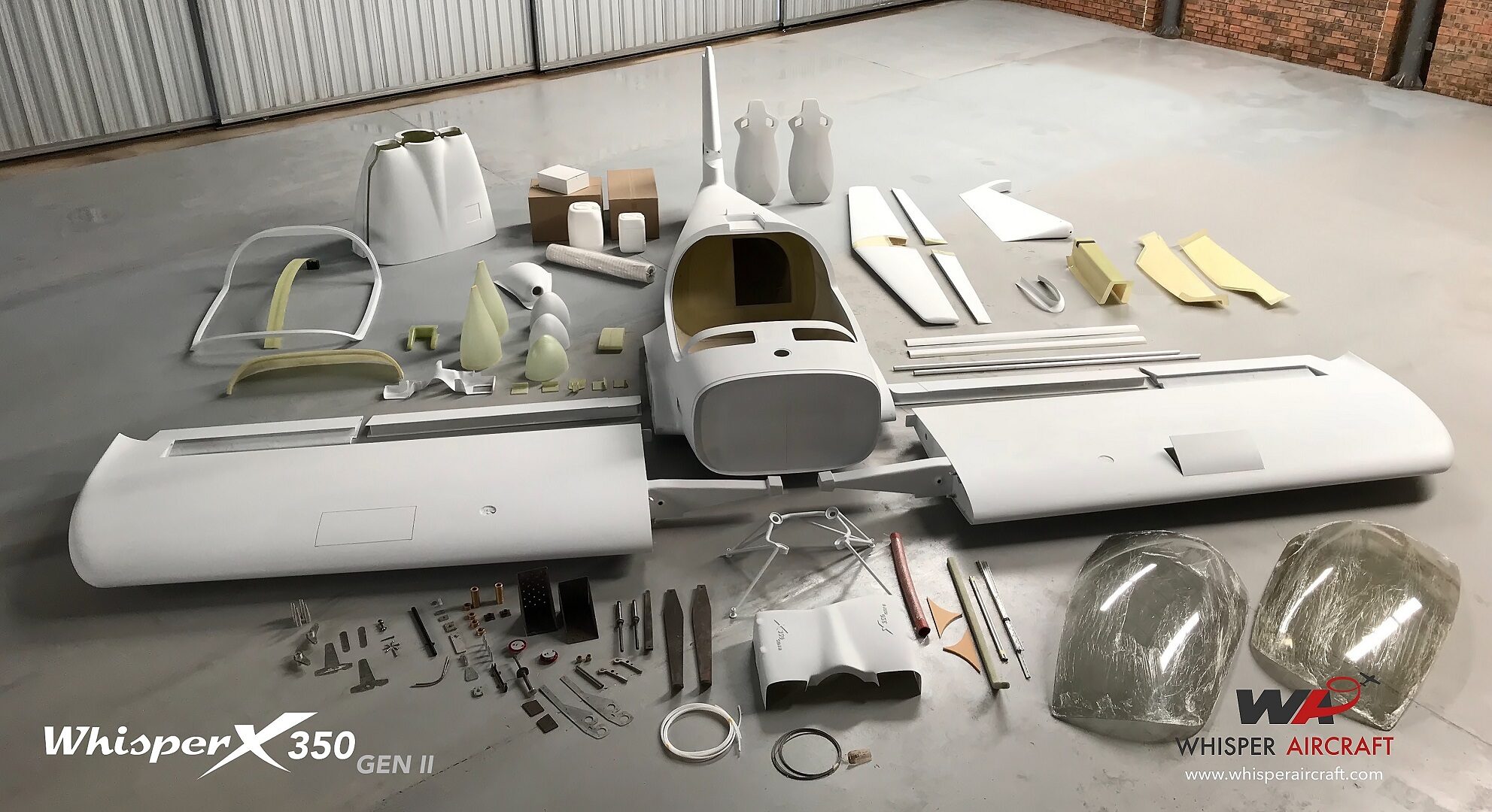 Whisper Aircraft quick-build kit components